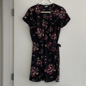 H&M Black Patterned Wrap Dress